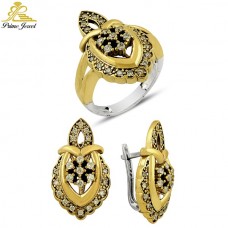 Gümüş Otantik Taşlı Set